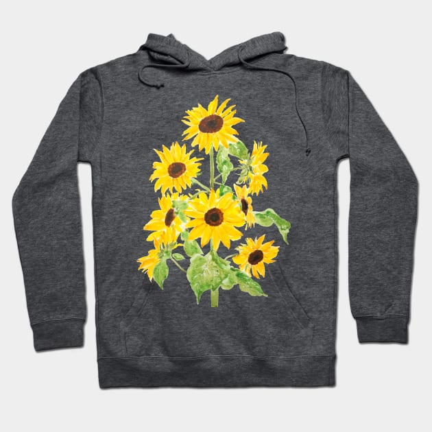 yellow sunflower watercolor painting 2021 Hoodie by colorandcolor